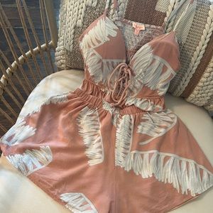 Womens 2 piece tropical leaves set